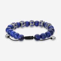 Armenta Sterling Silver Champagne Diamond & Lapis Beaded Bracelet 22349