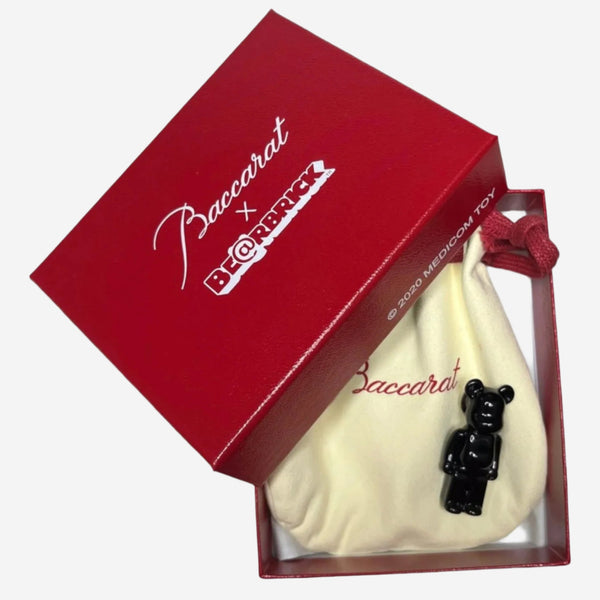 Baccarat Bearbrick Sterling Silver & Black Crystal Pin 2814111