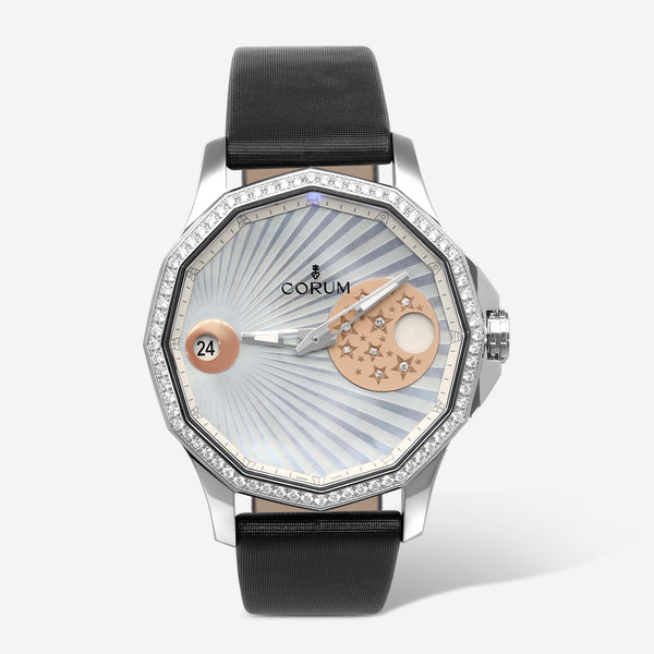 Corum Admiral's Cup Legend 38 Mystery Moon Stainless Steel Automatic Ladies Watch A384/03116