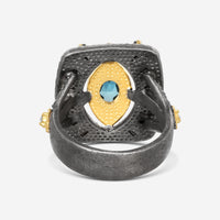 Armenta 18K Yellow Gold & Grey Sterling Silver Multi-Gemstone Ring Sz. 7 23045 - THE SOLIST