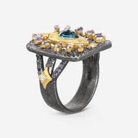 Armenta 18K Yellow Gold & Grey Sterling Silver Multi-Gemstone Ring Sz. 7 23045 - THE SOLIST