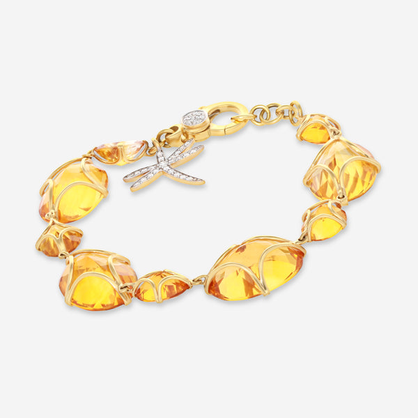 Casato 18K Yellow Gold and Citrine Charm Bracelet 232046