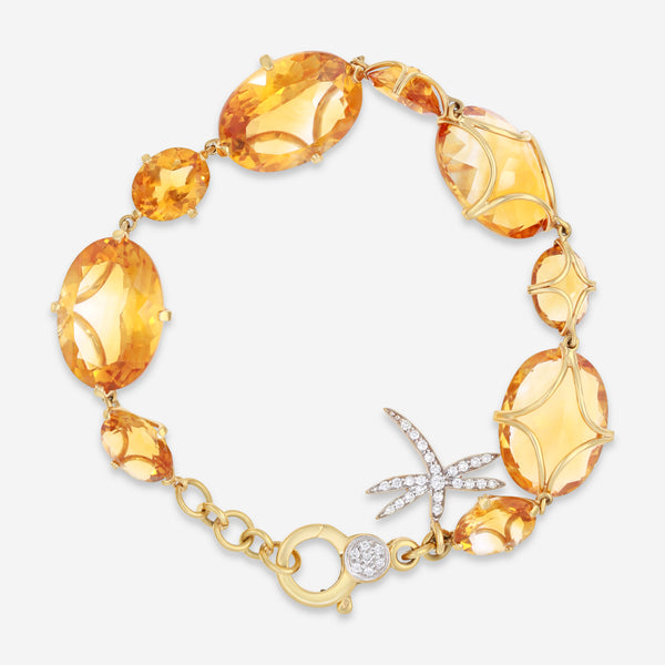 Casato 18K Yellow Gold and Citrine Charm Bracelet 232046 - THE SOLIST
