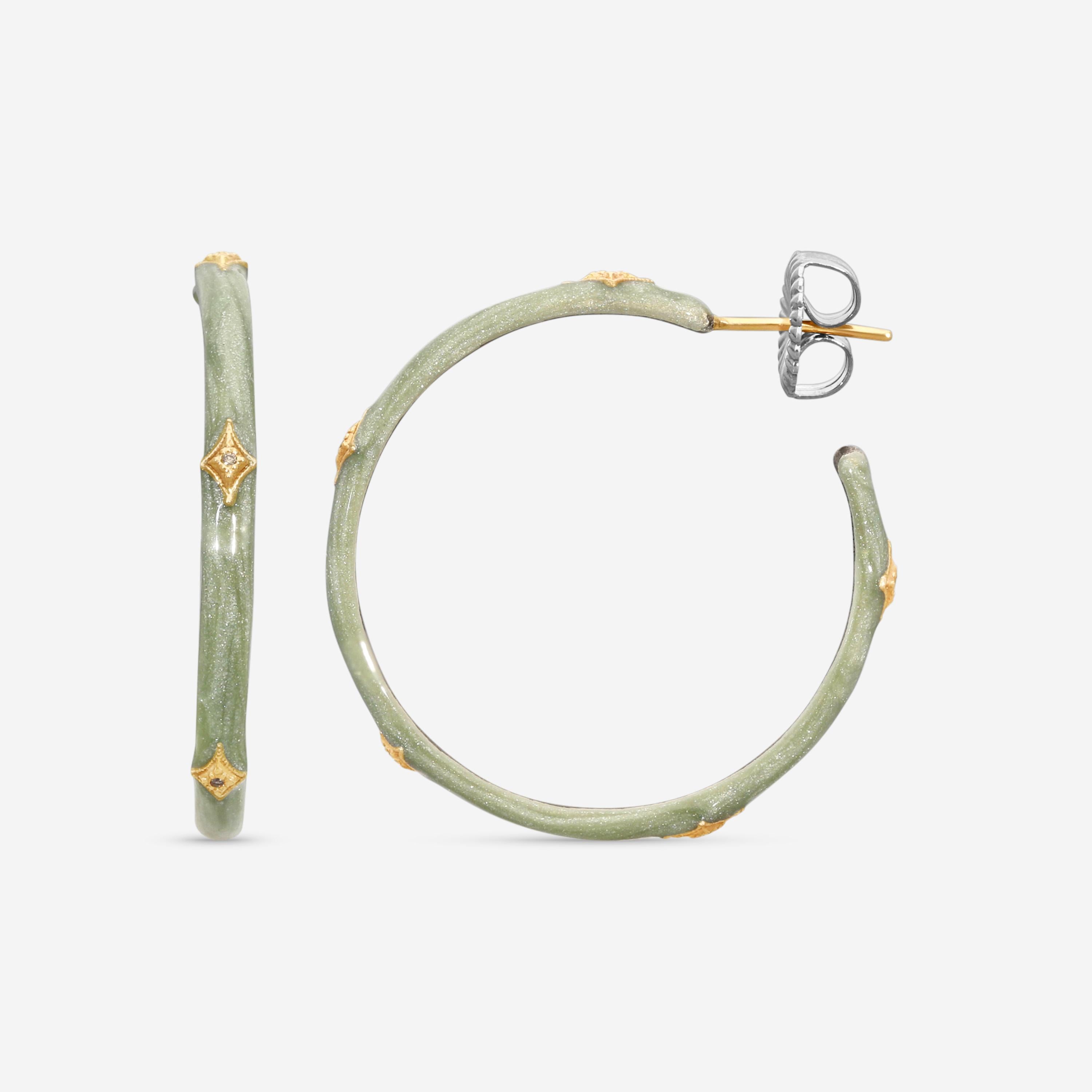 Armenta Rose World 14K Rose Gold Diamond Hoop Earrings 23243