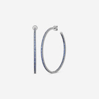 Sydney Evan 14K Blackened Gold Sapphire Large Hoop Earrings 23327S-B