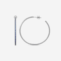 Sydney Evan 14K Blackened Gold Sapphire Large Hoop Earrings 23327S-B