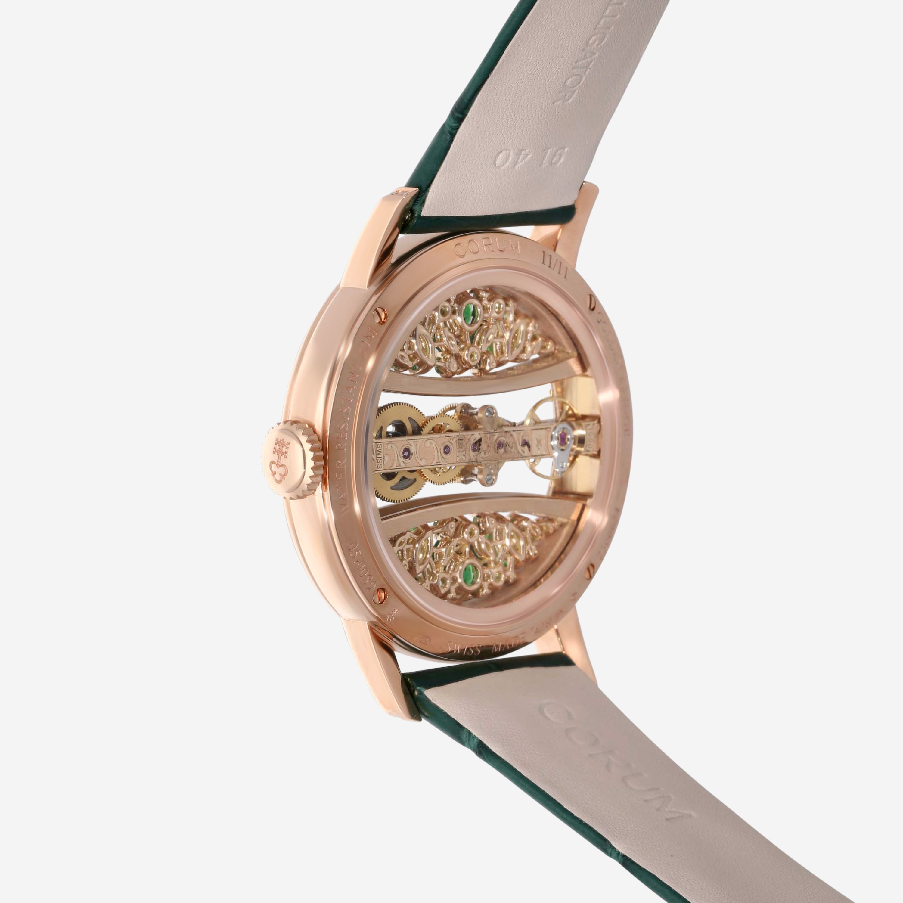 Corum Golden Bridge Round 39 18K Rose Gold Manual Wind Ladies Watch B113/03787