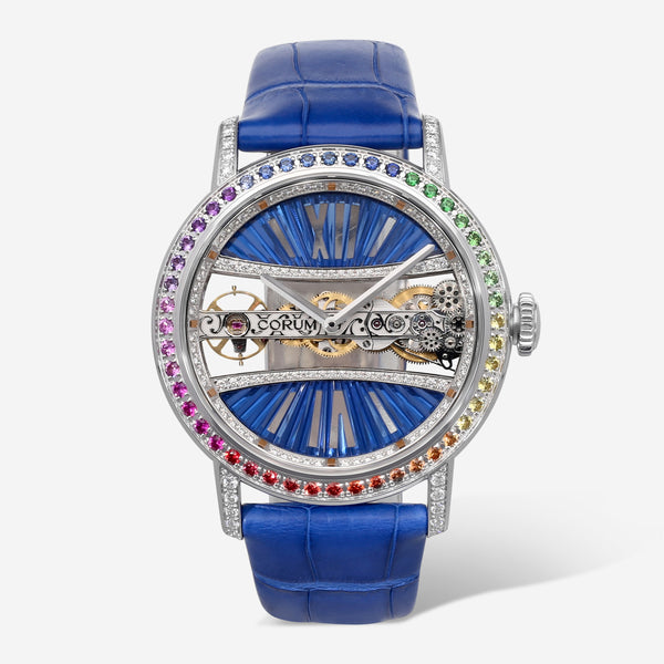 Corum Golden Bridge 39 Rainbow 18K White Gold Manual Wind Diamond Ladies Watch B113/03852