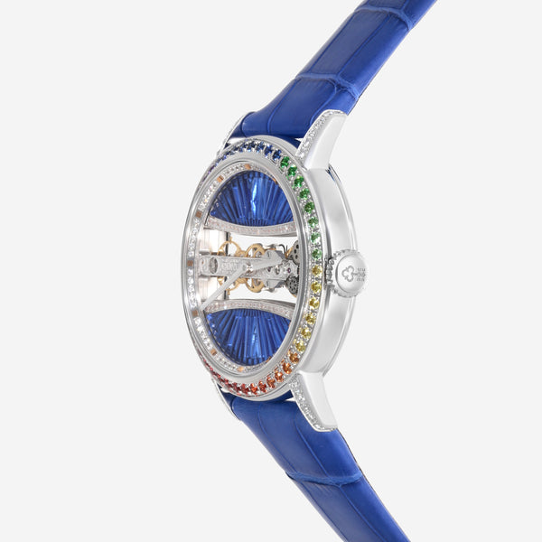 Corum Golden Bridge 39 Rainbow 18K White Gold Manual Wind Diamond Ladies Watch B113/03852