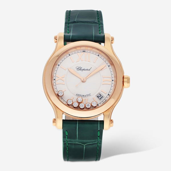 Chopard Happy Sport 18K Rose Gold Diamond Automatic Ladies Watch 274808-5001