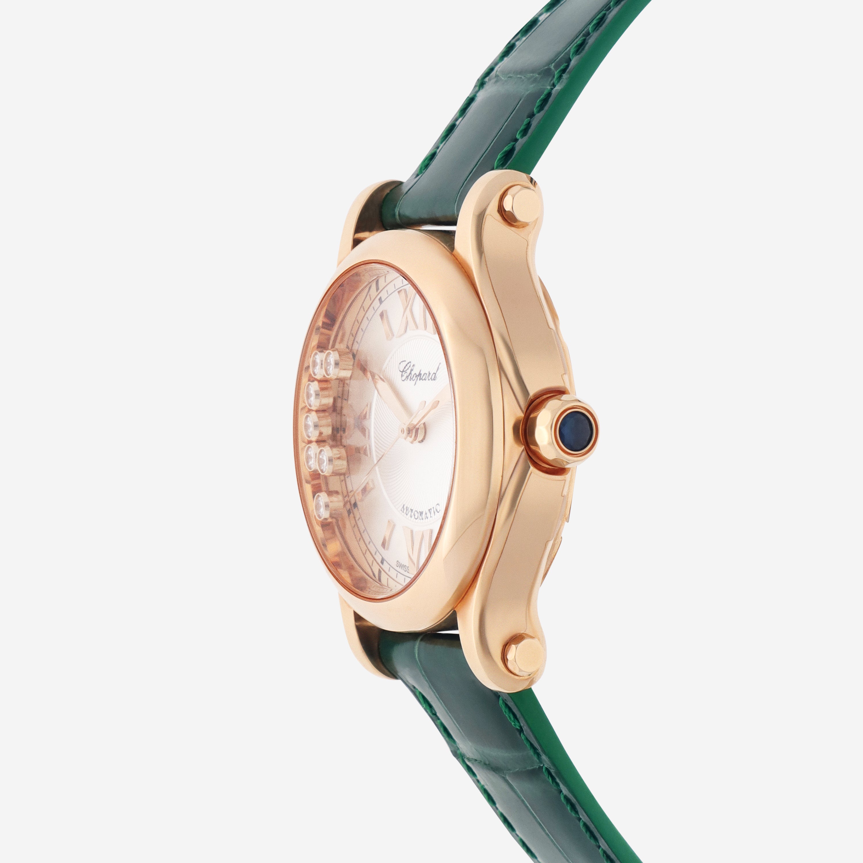 Chopard Happy Sport 18K Rose Gold Diamond Automatic Ladies Watch 274808-5001