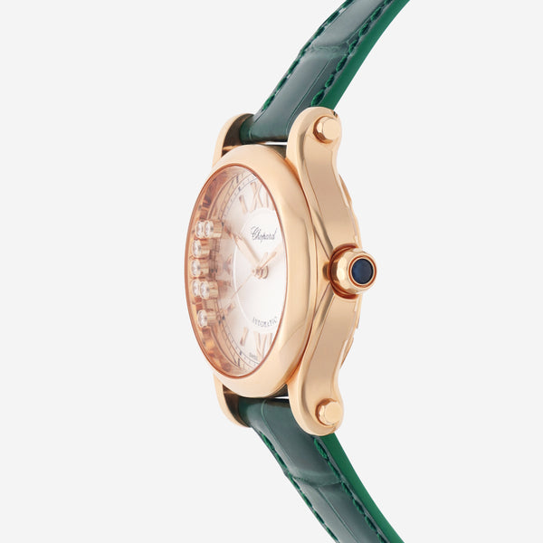 Chopard Happy Sport 18K Rose Gold Diamond Automatic Ladies Watch 274808-5001