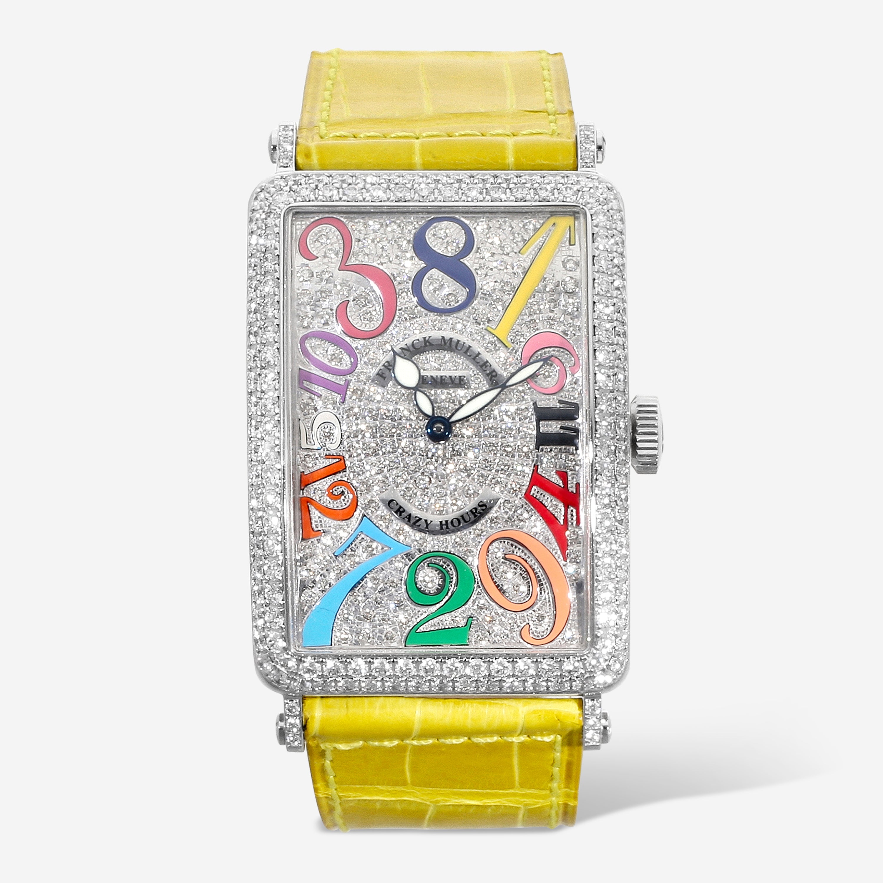 Franck Muller Long Island Crazy Hours Color Dreams 18K White Gold Diamond Automatic Ladies Watch 1200CHDCDCOLDROGYLW - THE SOLIST