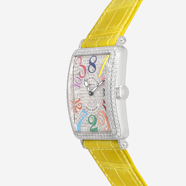 Franck Muller Long Island Crazy Hours Color Dreams 18K White Gold Diamond Automatic Unisex Watch 1200CHDCDCOLDROGYLW