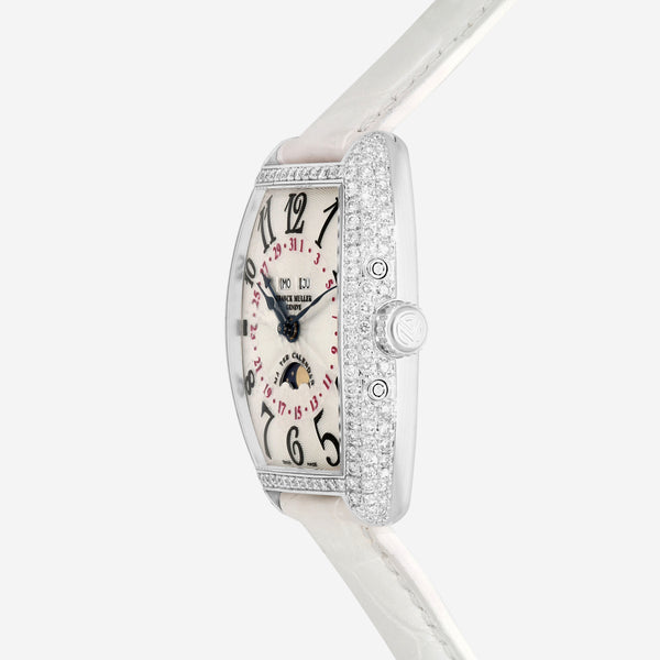 Franck Muller Cintree Curvex Master Calendar Moonphase Stainless Steel Automatic Ladies Watch 2852MCLDACWHI
