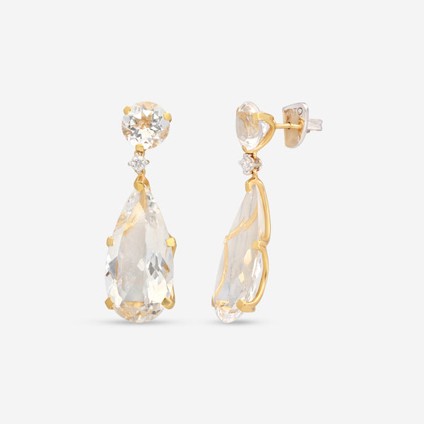 Casato 18K Yellow Gold, Rock Crystal and Diamond Drop Earrings 238335 - THE SOLIST