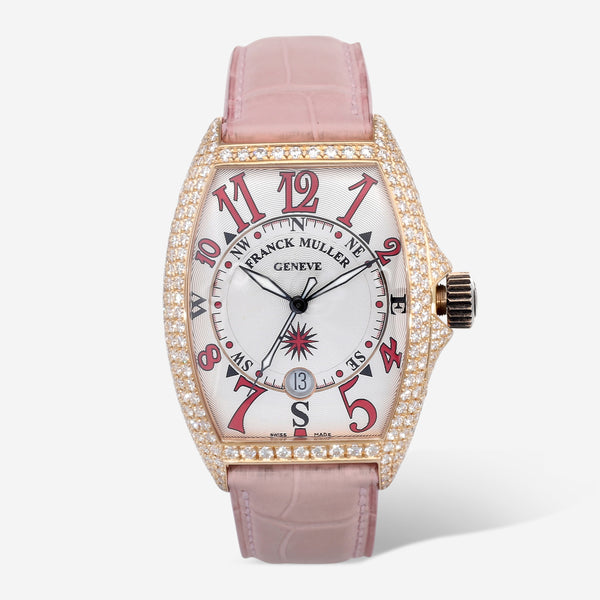 Franck Muller Cintree Curvex Mariner Diamond 18K Rose Gold Automatic Ladies Watch 7080SCDTD