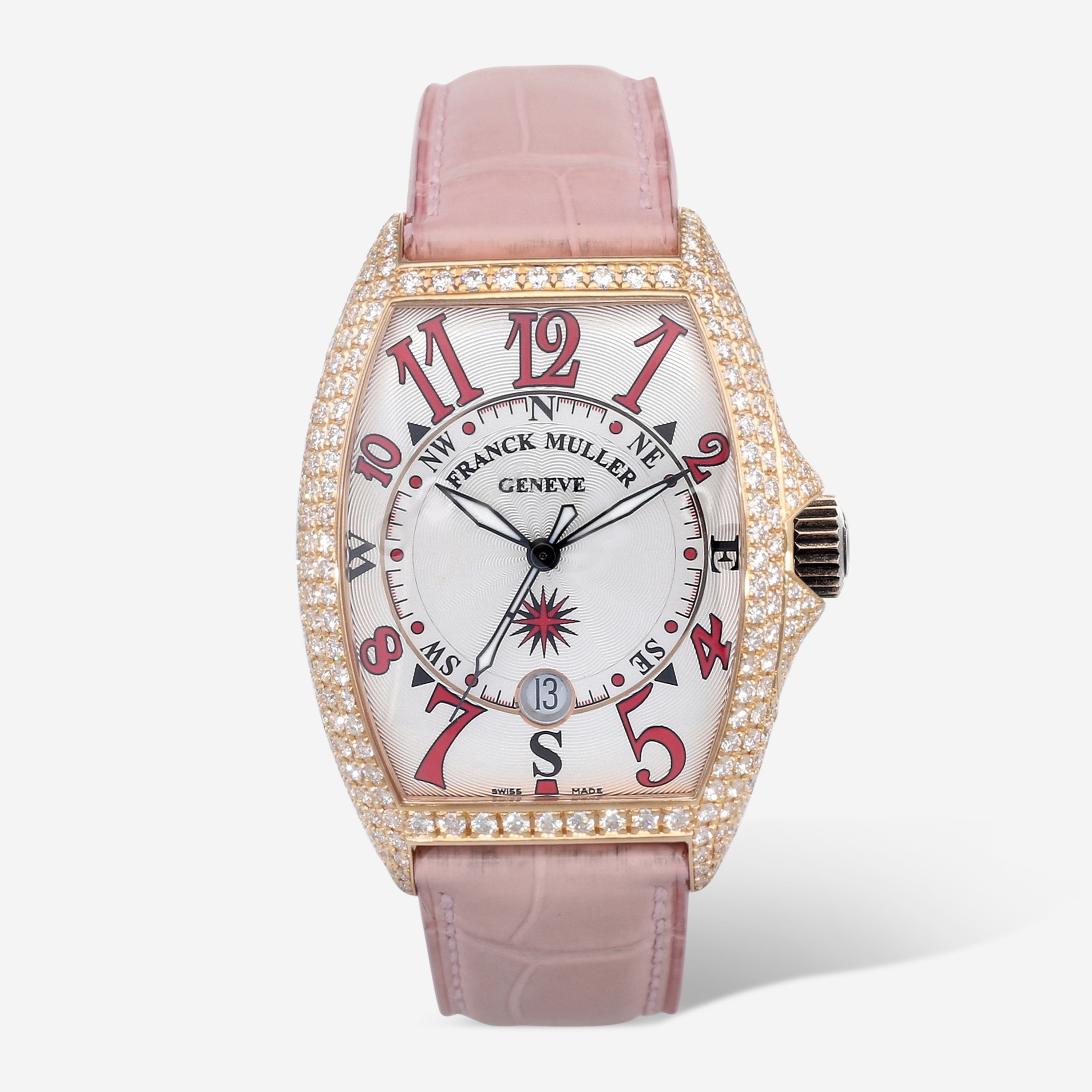 Franck Muller Cintree Curvex Mariner 18K Rose Gold Diamond Automatic Ladies Watch 7080SCDTD - THE SOLIST