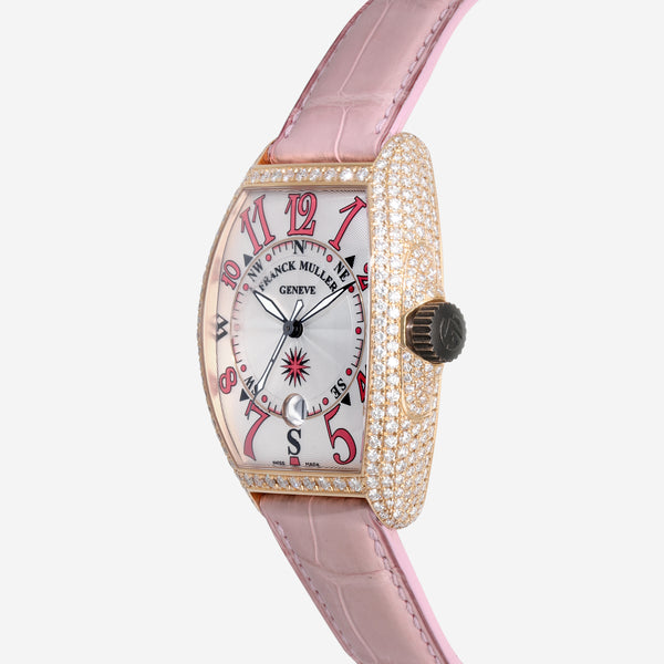 Franck Muller Cintree Curvex Mariner Diamond 18K Rose Gold Automatic Ladies Watch 7080SCDTD