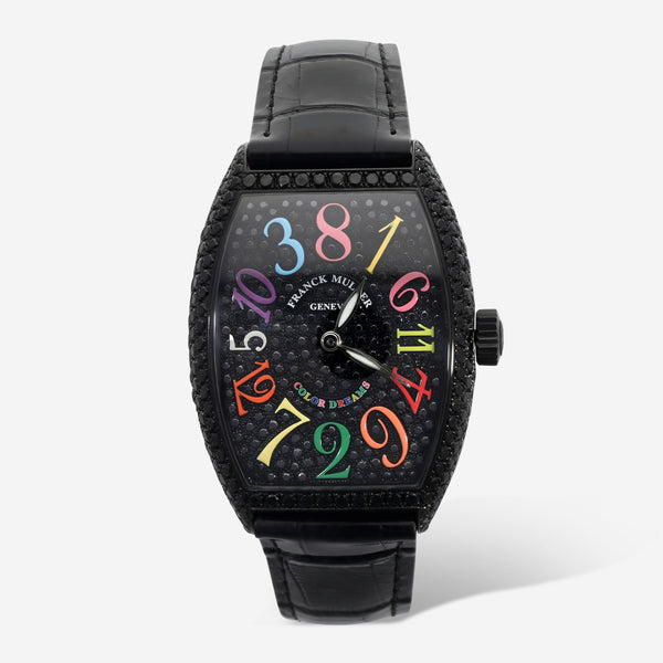 Franck Muller Cintree Curvex Crazy Hours Color Dreams 18K White Gold Black Diamond Automatic Ladies Watch 7851CHNRDCD