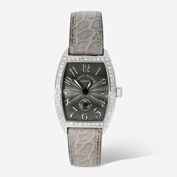 Franck Muller Cintree Curvex Platinum Manual Wind Diamond Ladies Watch 1750S6DP