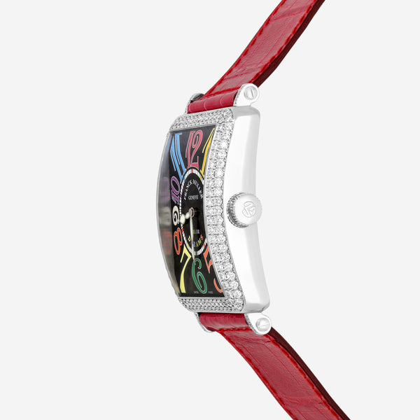 Franck Muller Long Island Color Dreams 18K White Gold Diamond Automatic Unisex Watch 1200SCD_Red - THE SOLIST