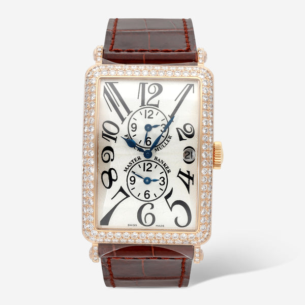 Franck Muller Long Island Master Banker 18K Rose Gold Automatic Men's Watch 1200MBD