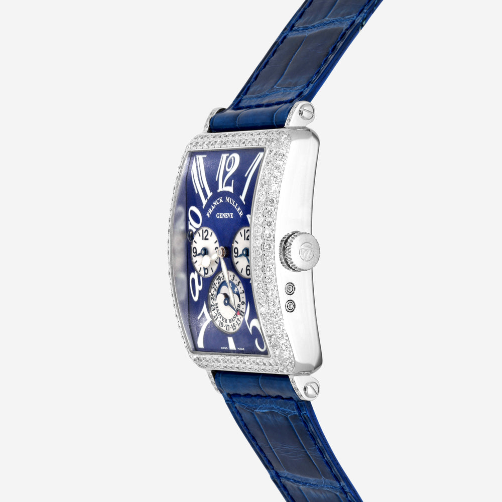Franck Muller Long Island Master Banker 18K White Gold Moon Phase Automatic Men's Watch 1250MBLDTD - THE SOLIST