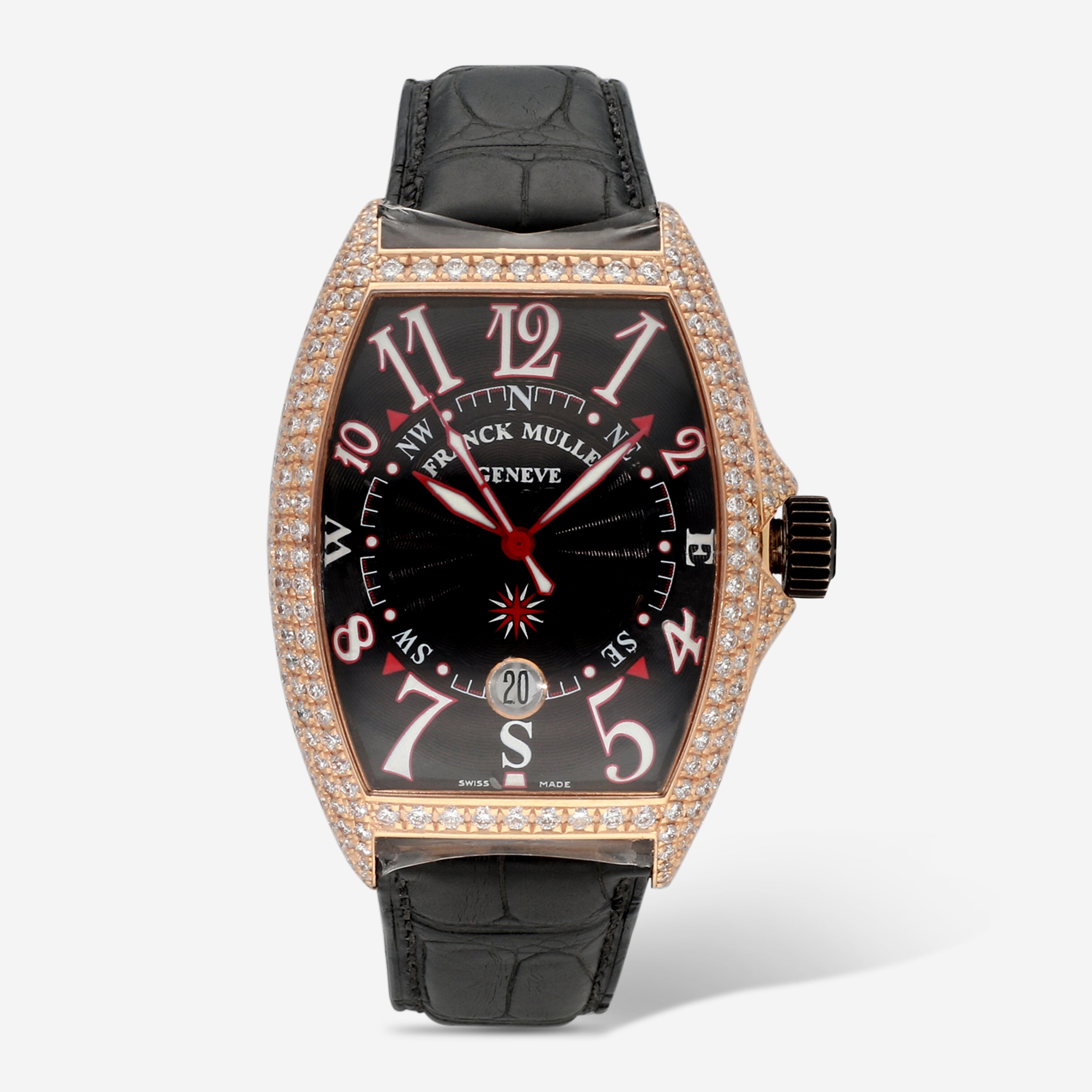 Franck Muller Cintree Curvex Mariner 18K Rose Gold Diamond Automatic Unisex Watch 7080SCDTD