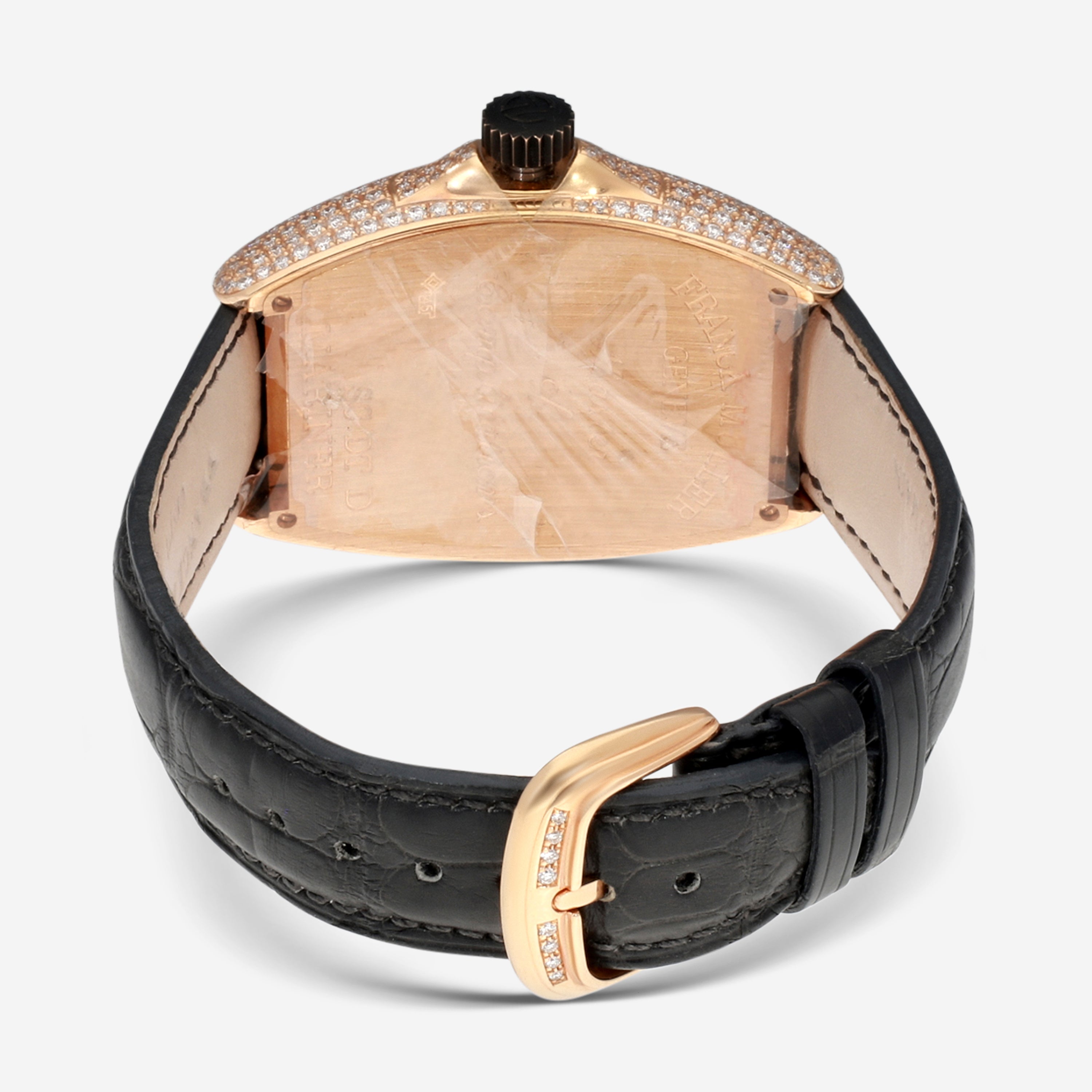 Franck Muller Cintree Curvex Mariner 18K Rose Gold Diamond Automatic Unisex Watch 7080SCDTD