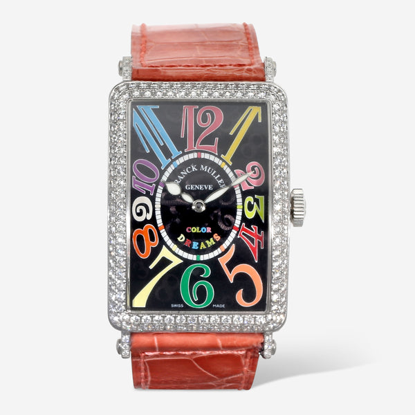Franck Muller Long Island Color Dreams 18K White Gold Diamond Automatic Unisex Watch 1200SCD