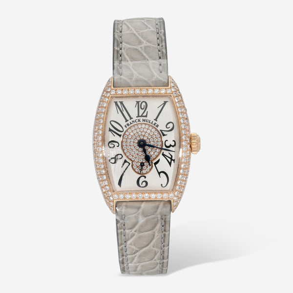 Franck Muller Cintrée Curvex 18K Rose Gold Diamond Automatic Ladies Watch 1750S6PMD2P - THE SOLIST