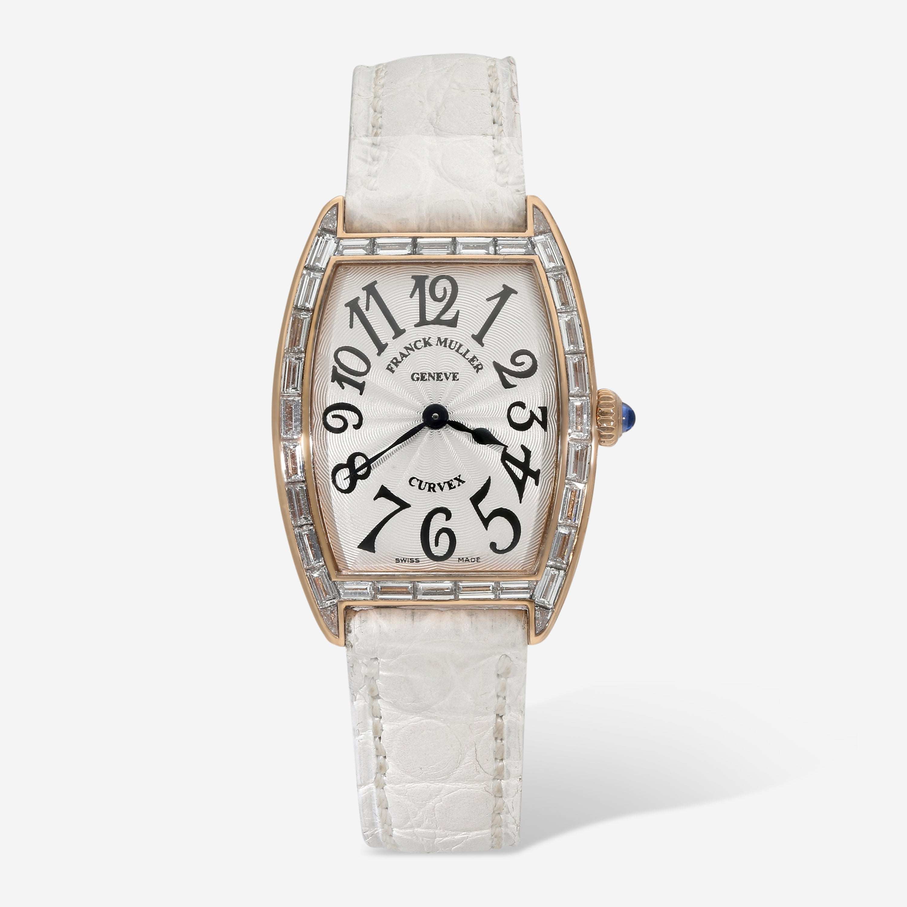 Franck Muller Cintree Curvex 18K Rose Gold Baguette Diamond Quartz Ladies Watch 1752QZBAG - THE SOLIST
