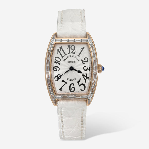 Franck Muller Cintree Curvex 18K Rose Gold Baguette Diamond Quartz Ladies Watch 1752QZBAG - THE SOLIST