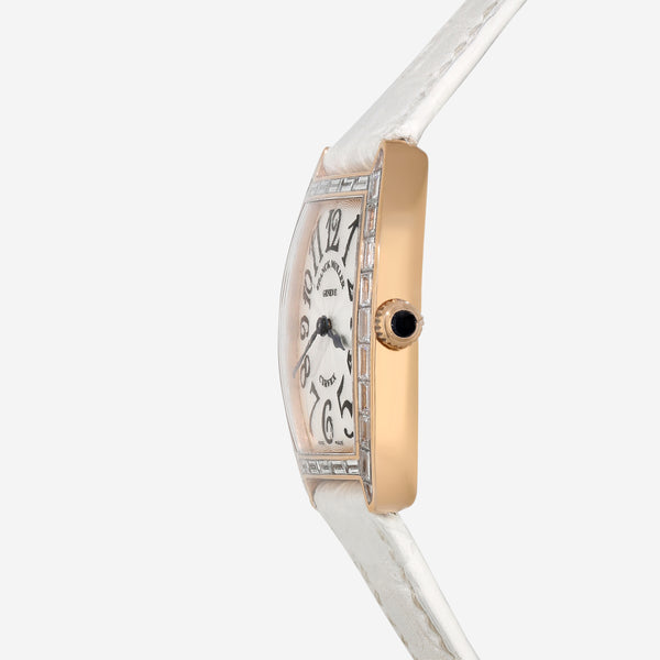 Franck Muller Cintree Curvex 18K Rose Gold Baguette Diamond Quartz Ladies Watch 1752QZBAG - THE SOLIST