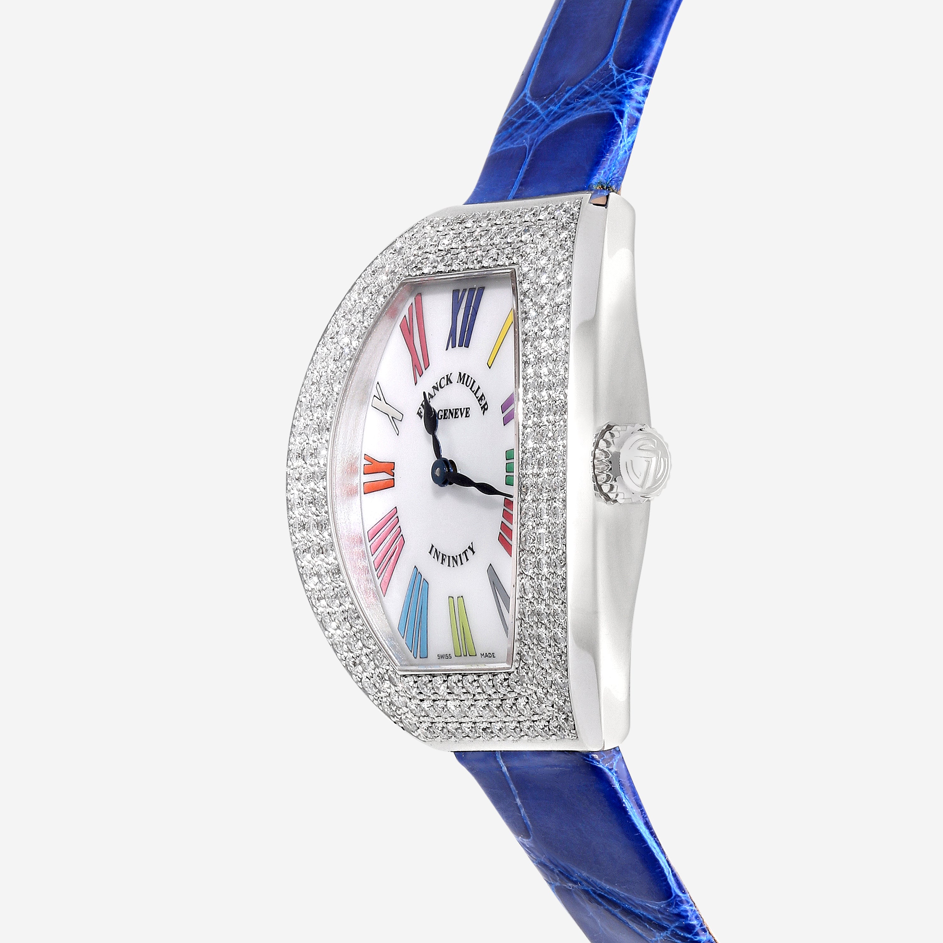 Franck Muller Infinity Color Dreams 18K White Gold Diamond Quartz Ladies Watch 3535QZCOLDRMRD3