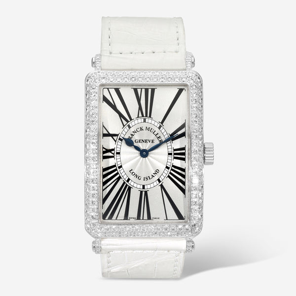 Franck Muller Long Island 18K White Gold Diamond Quartz Unisex Watch 1002QZD