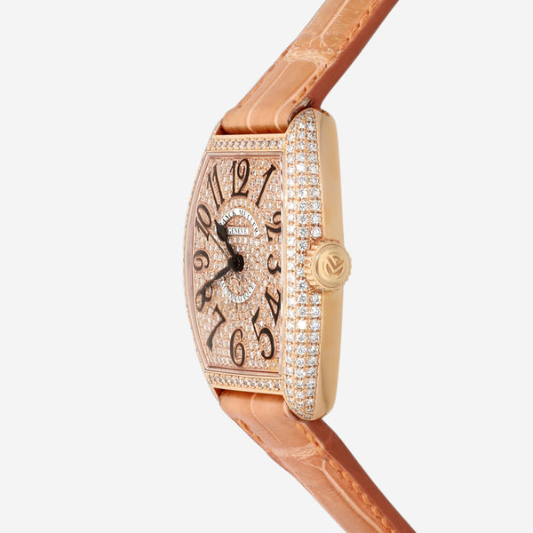 Franck Muller Cintree Curvex 18K Rose Gold Diamond Automatic Unisex Watch 7500SCATFODCD