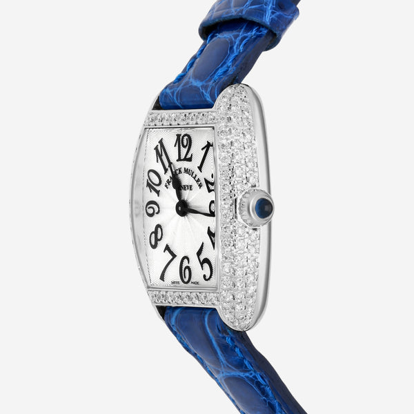 Franck Muller Cintree Curvex 18K White Gold Diamond Quartz Ladies Watch 2250QZD
