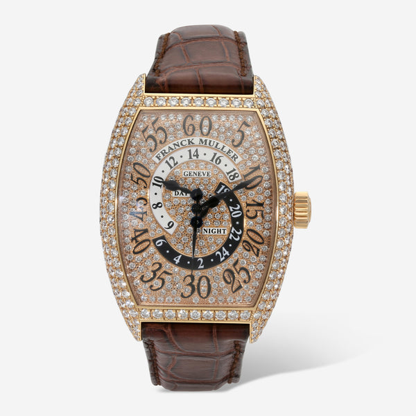 Franck Muller Cintrée Curvex Day/Night 18K Rose Gold Diamond Automatic Men’s Watch 7880DHRDCD - THE SOLIST