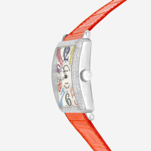 Franck Muller Long Island Color Dreams 18K White Gold Diamond Automatic Unisex Watch 1200SCD_Orange - THE SOLIST