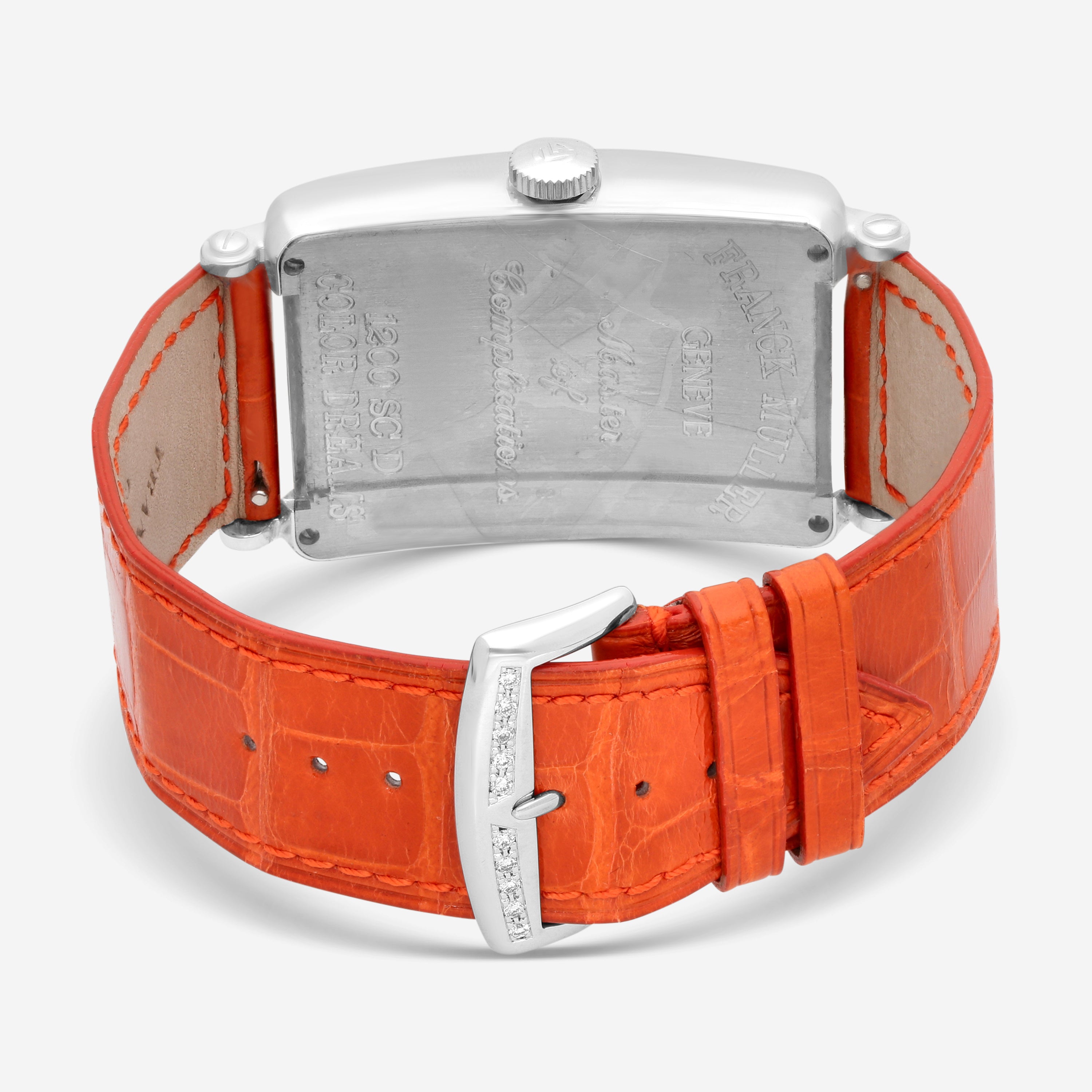 Franck Muller Long Island Color Dreams 18K White Gold Diamond Automatic Unisex Watch 1200SCD_Orange - THE SOLIST