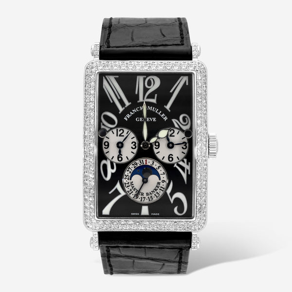 Franck Muller Long Island Master Banker 18K White Gold Diamond Automatic Men's Watch 1250MBLDT - THE SOLIST