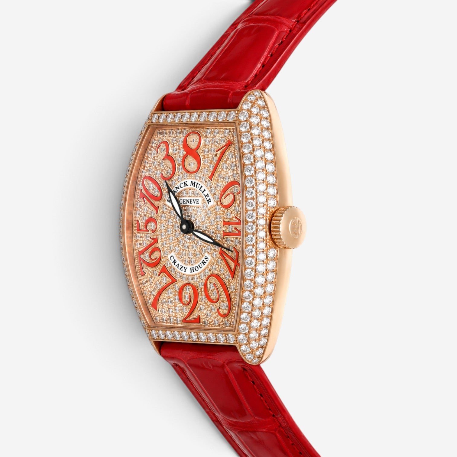 Franck Muller Cintree Curvex Crazy Hours 18K Rose Gold Diamond Automatic Ladies Watch 5850CHDCD