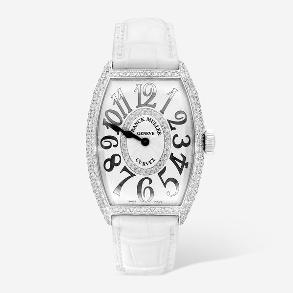 Franck Muller Cintrée Curvex 18K White Gold Diamond Quartz Ladies Watch 5852QZDCD1R - THE SOLIST