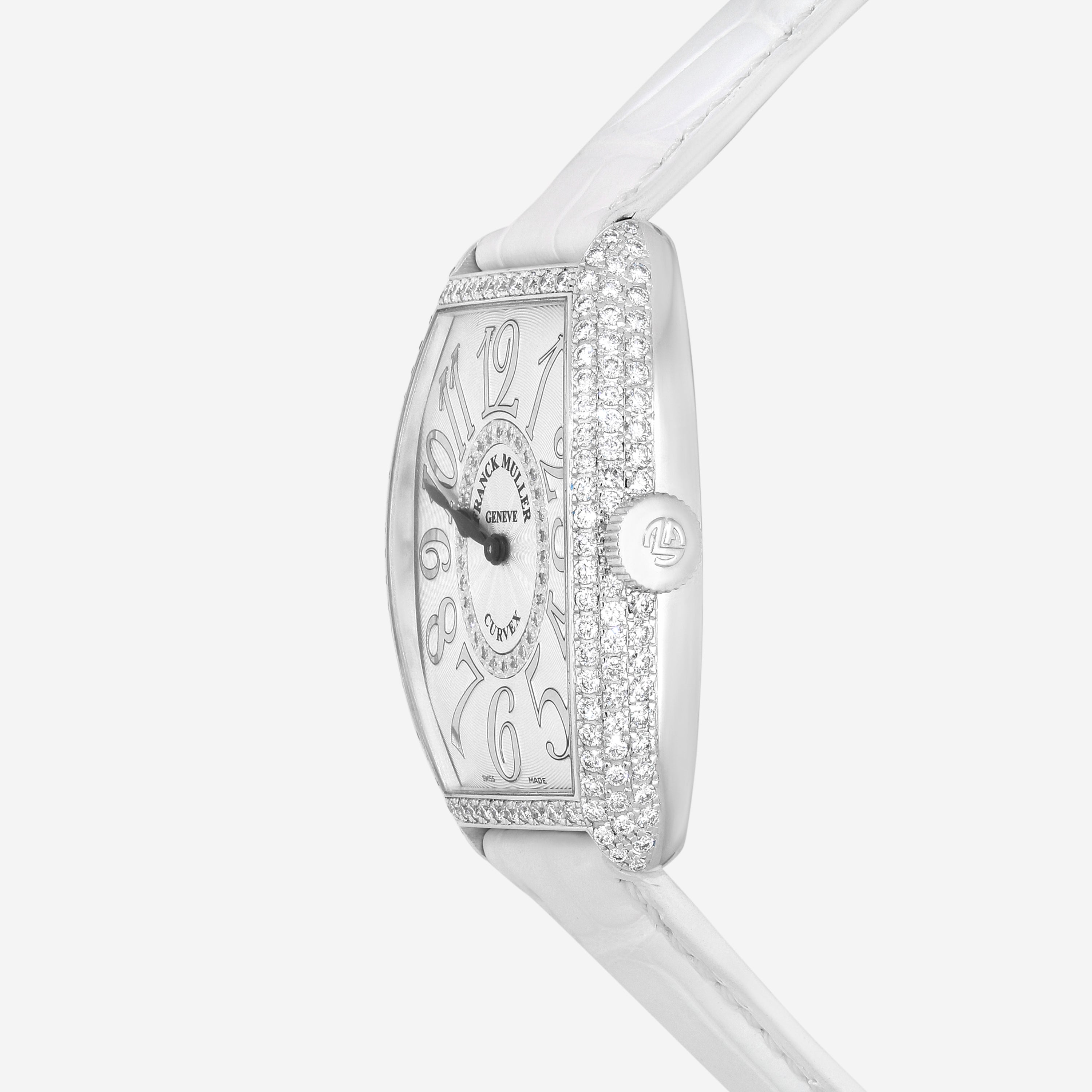 Franck Muller Cintrée Curvex 18K White Gold Diamond Quartz Ladies Watch 5852QZDCD1R - THE SOLIST