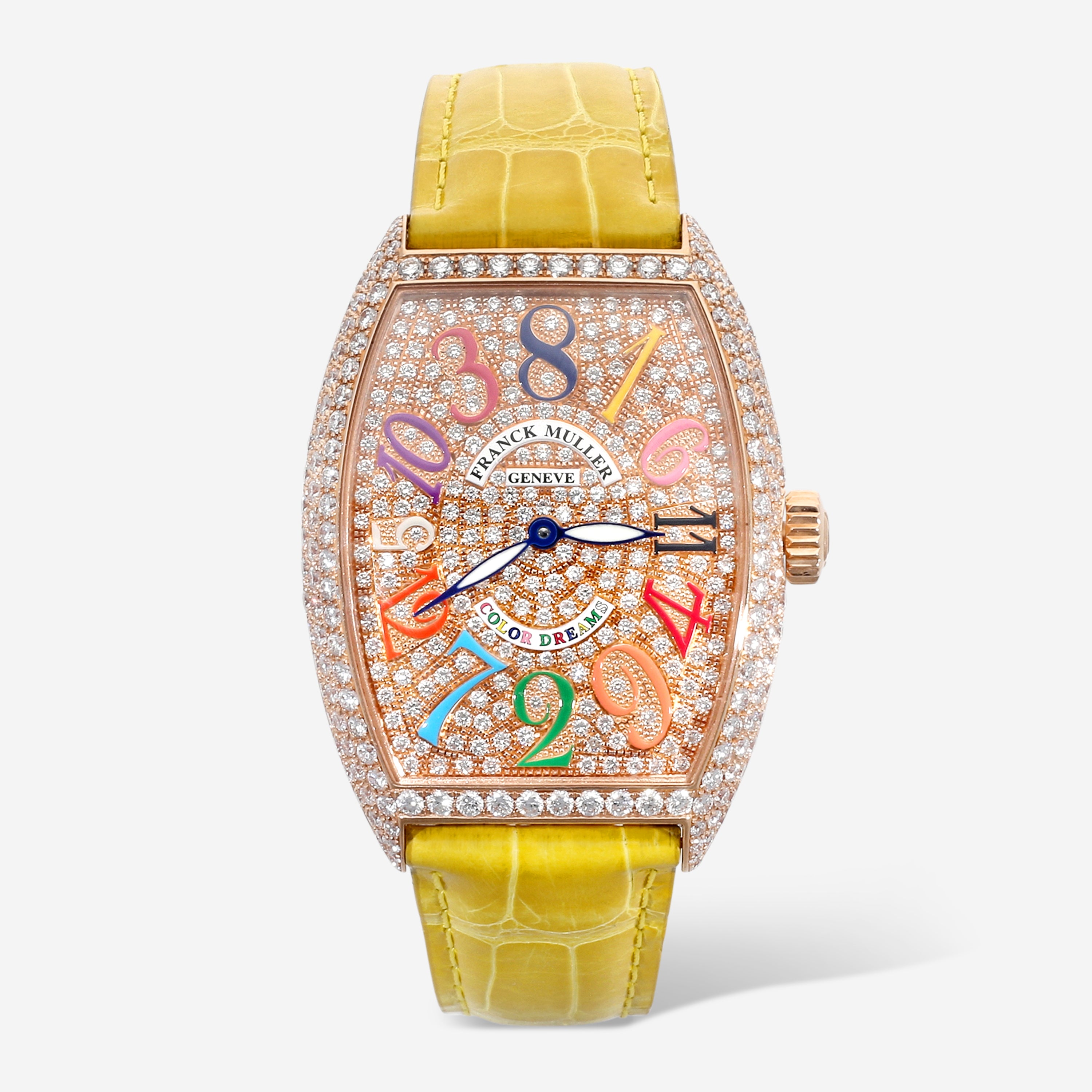 Franck Muller Cintree Curvex Crazy Hours Color Dreams 18K Rose Gold Diamond Automatic Watch 7851CHCOLDRMDCD - THE SOLIST