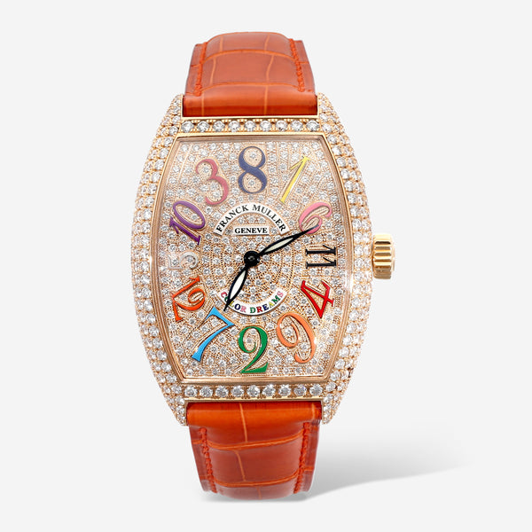 Franck Muller Cintree Curvex Crazy Hours Color Dreams 18K Rose Gold Diamond Automatic Watch 7880CHD6CD