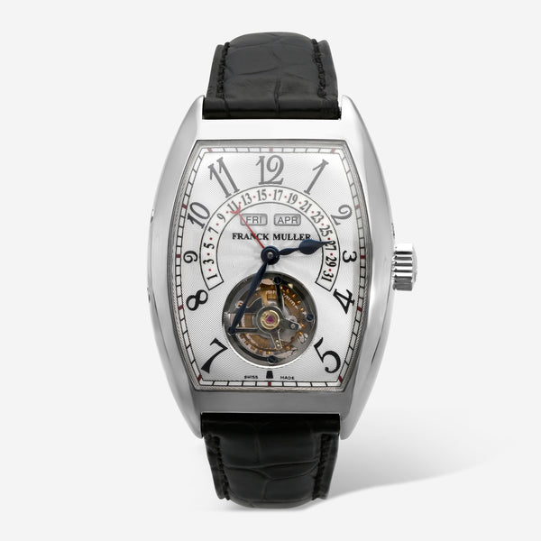 Franck Muller Cintree Curvex Tourbillon Master Calendar 18K White Gold Manual Wind Men's Watch 7880TMC