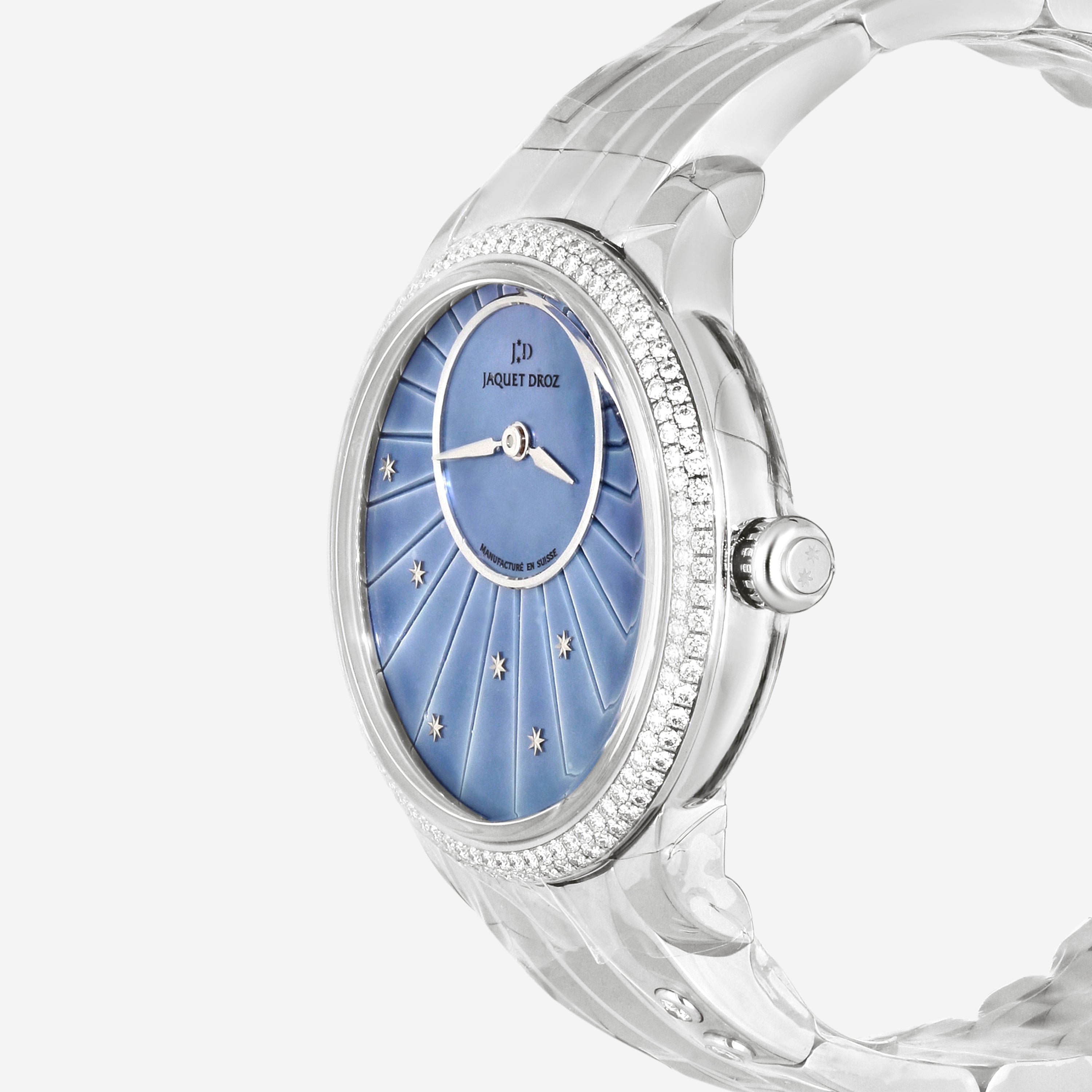 Jaquet Droz Petite Heure Minute Stainless Steel Diamond Automatic Ladies Watch J005000170